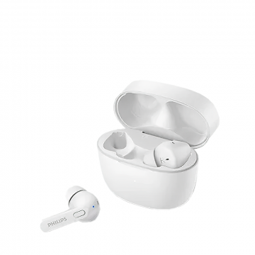 AUDIFONO C/MICROF PHILIPS TRUE WIRELESS TAT2206WT BT 18H IPX4 USB-WHITE