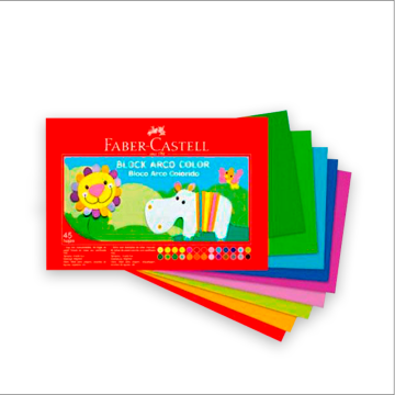 BLOCK ARCO IRIS A-4 45HOJ. FABER CASTELL