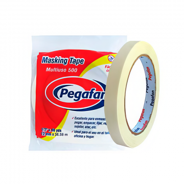 CINTA MASKING TAPE 1/2"X40 YDS PEGAFAN