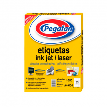 ETIQUETA A-4 004 (25,4X63,5MM) CJAX1650 PEGAFAN