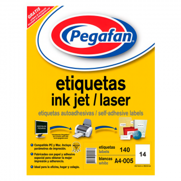 ETIQUETA A-4 005 (38,1X99,0MM) CJAX140 PEGAFAN