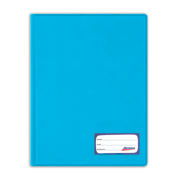 FOLDER A-4 D/TAPA C/GUSANO  CELESTE ARTESCO