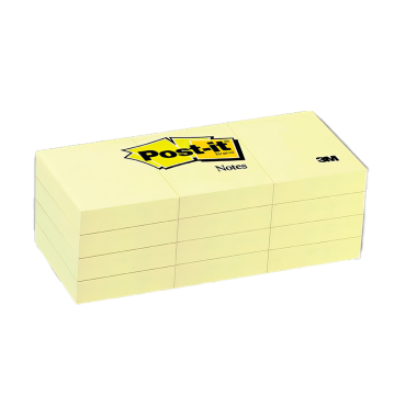 NOTAS POST-IT 653 AMARILLO 1 1/2X2" (PQTX12) 3M