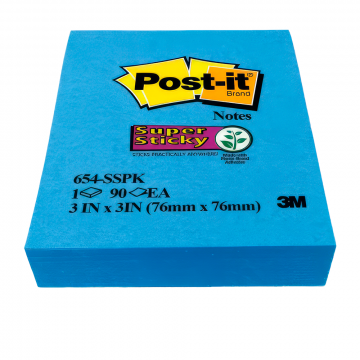 NOTAS POST-IT 654 AZUL RIO 3X3" 3M