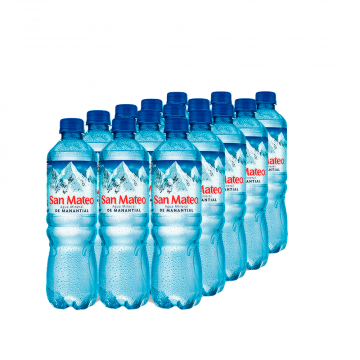 SAN MATEO AGUA MINERAL X 600 ML. CON GAS X 15 UN