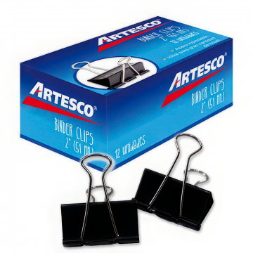 SUJETADOR BINDER CLIPS 2" (51MM.) CJAX12 ARTESCO