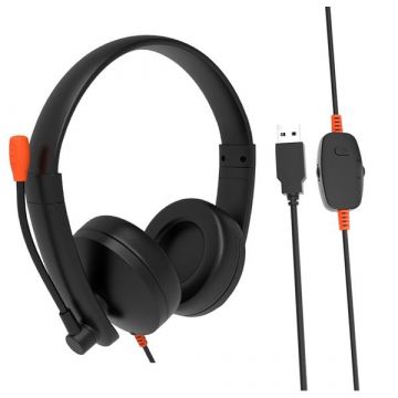 AUDÍFONOS HEADSET CON MICRÓFONO NEGRO HP003U MEETION