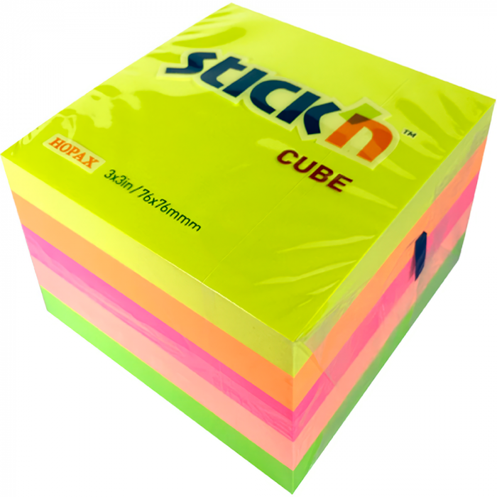 BLOCK NOTES 21012-E 3X3" CUBO NEON X500H-5COL STICK'N