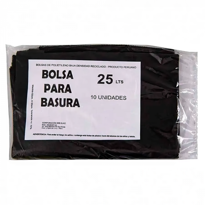 BOLSA P/BASURA 25 LITROS