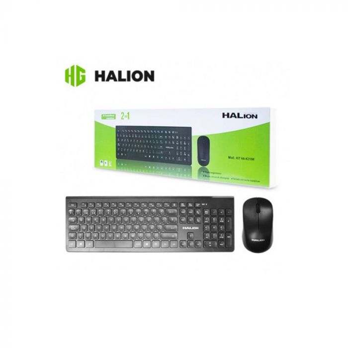 KIT TECLADO + MOUSE INALAMBRICO MARCA HALION MODELO 204