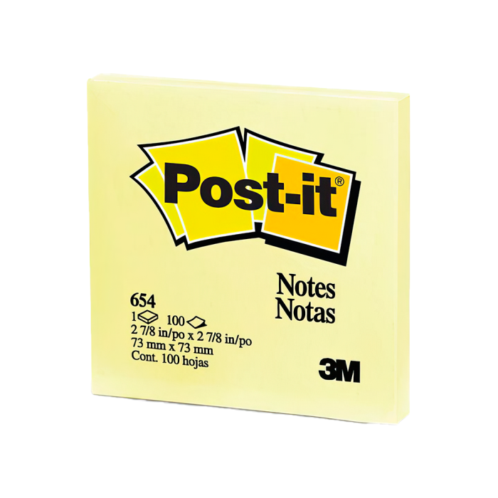 NOTAS POST-IT 654 AMARILLO 3X3" 3M
