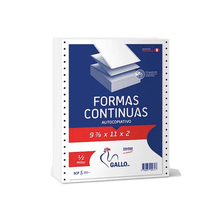 FORMA CONT. 9 7/8X11X2 AUTOCOPIATIVO 5 1/2 PQTX1MILL GALLO